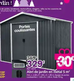 Provence Outillage Abri de jardin en métal 5 m² offre