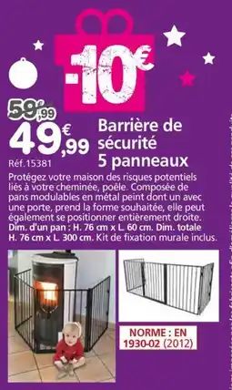 Provence Outillage WERKA PRO Barrière de sécurité 5 panneaux offre