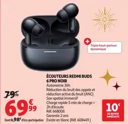 Auchan Écouteurs redmi buds 6 pro noir offre