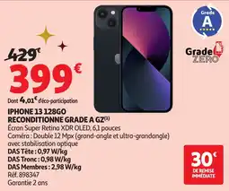 Auchan Iphone 13 128go reconditionne grade a gz offre