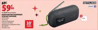 Auchan MUSE Radio portable numerique m760 dbt dab noire offre