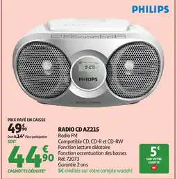 Auchan PHILIPS Radio cd az215 offre