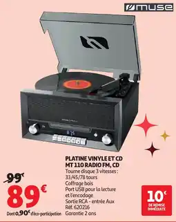 Auchan MUSE Platine vinyle et cd mt 110 radio fm, cd offre