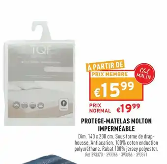 Trafic Protege-matelas molton imperméable offre