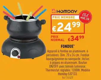 Trafic Fondue offre
