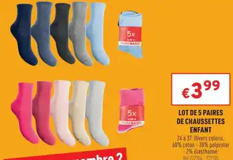 Trafic Lot de 5 paires de chaussettes enfant offre
