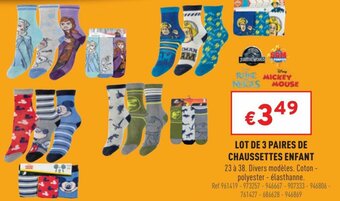 Trafic Lot de 3 paires de chaussettes enfant offre