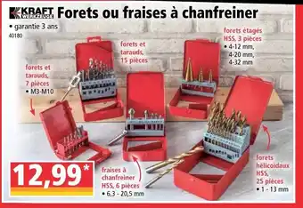 Forets ou fraises à chanfreiner