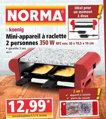 Norma Mini-appareil à raclette offre