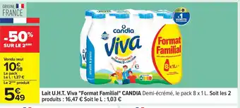 Lait u.h.t. viva format familial candia