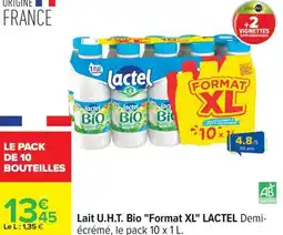 Carrefour Lait u.h.t. bio format xl lactel offre