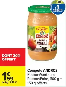 Carrefour Compote andros offre