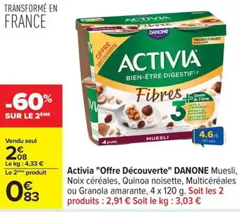 Carrefour Yaourts protéiné hipro danone vanille offre