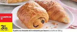 Carrefour 5 pains au chocolat et 5 croissants pur beurre la boîte de offre