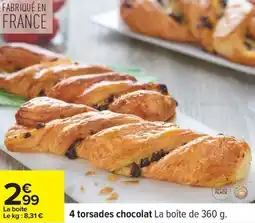 Carrefour 4 torsades chocolat offre
