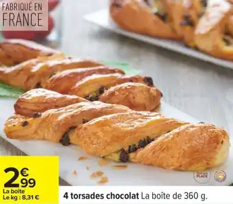 Carrefour 4 torsades chocolat offre