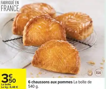 Carrefour 6 chaussons aux pommes offre