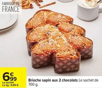 Carrefour Brioche sapin aux 2 chocolats offre