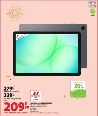 Auchan SAMSUNG A11+ 128go argent offre