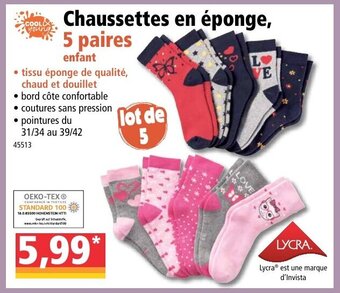 Norma Chaussettes en éponge offre