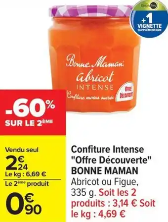 Carrefour Confiture intense offre découverte bonne maman offre