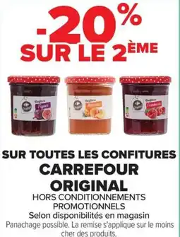 Carrefour SUR TOUTES LES CONFITURES CARREFOUR ORIGINAL offre