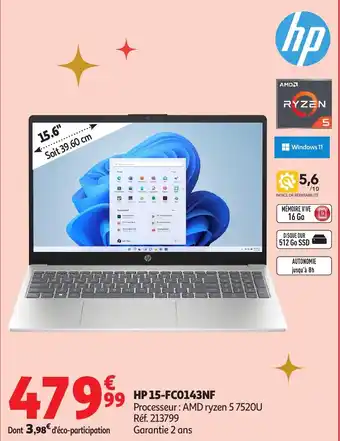 Auchan HP 15-FC0143NF offre