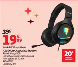Auchan Azgenon casque ag-h300m offre