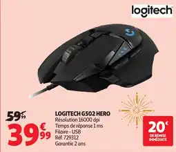 Auchan LOGITECH G502 hero offre