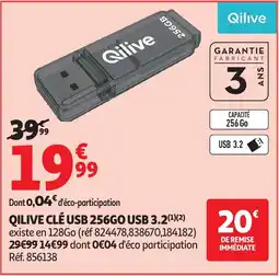 Auchan QILIVE Clé usb 256go usb 3.2 offre