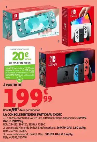 Auchan NINTENDO SWITCH La console au choix offre