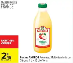 Carrefour Pur jus andros pommes offre
