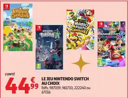 Auchan NINTENDO SWITCH Le jeu au choix offre