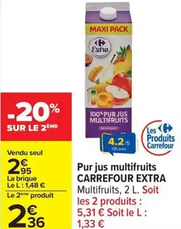 Carrefour Pur jus multifruits carrefour extra offre