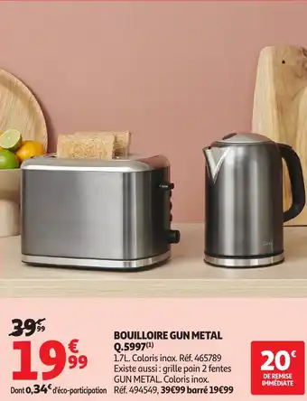 Auchan QILIVE Bouilloire gun metal q.5997 offre