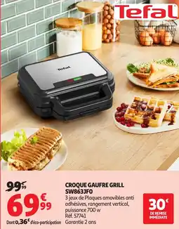 Auchan TEFAL Croque gaufre grill sw863jfo offre