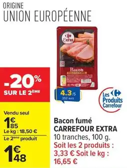 Carrefour Bacon fumé carrefour extra offre