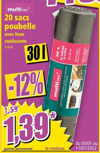 Norma 20 Sacs poubelle offre