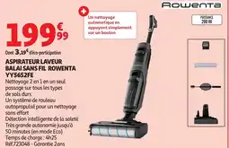 Auchan ROWENTA Aspirateur laveur balai sans fil yy5652fe offre