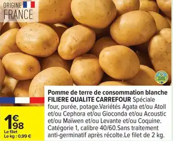 Carrefour Pomme de terre de consommation blanche FILIERE QUALITE CARREFOUR offre