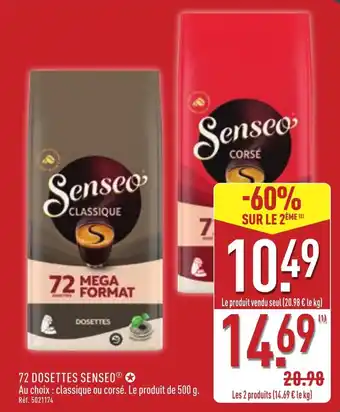 ALDI SENSEO 72 dosettes offre