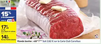 Carrefour Viande bovine rôti offre