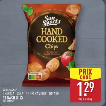 ALDI SUN SNACKS Chips au chaudron saveur tomate et basilic offre
