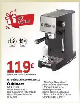 E.Leclerc Cafetière Expresso Manuelle Cuisinart offre