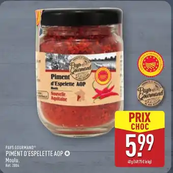 ALDI PAYS GOURMAND Piment d'espelette aop offre