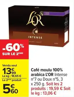 Carrefour Café moulu 100% arabica l'or offre