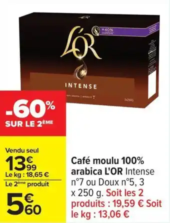 Carrefour Café moulu 100% arabica l'or offre