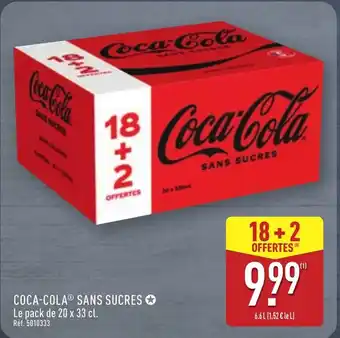 ALDI COCA-COLA Sans sucres offre