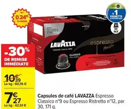 Carrefour Capsules de café LAVAZZA offre