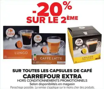 Carrefour SUR TOUTES LES CAPSULES DE CAFÉ CARREFOUR EXTRA offre